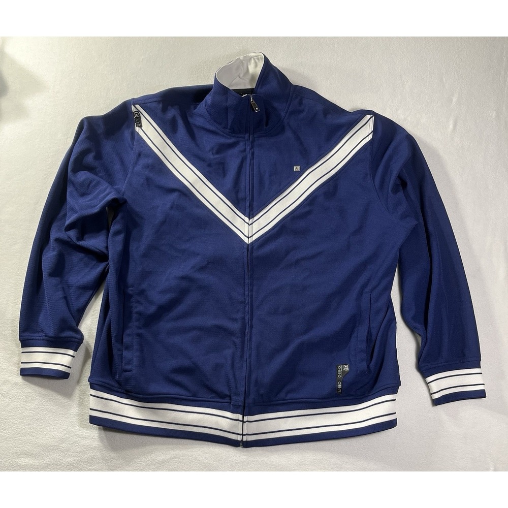 Vintage Y2K Rocawear Track Jacket 2XL 90's Full Zip Blue And White